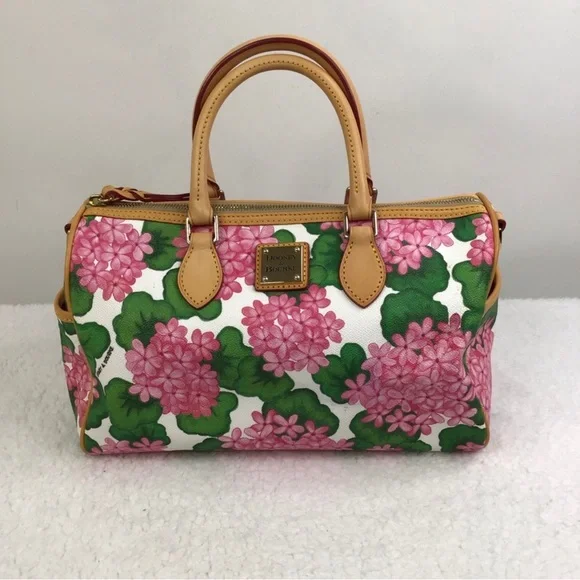 Dooney & Bourke Geraniums Satchel Bag EUC - Picture 2 of 15